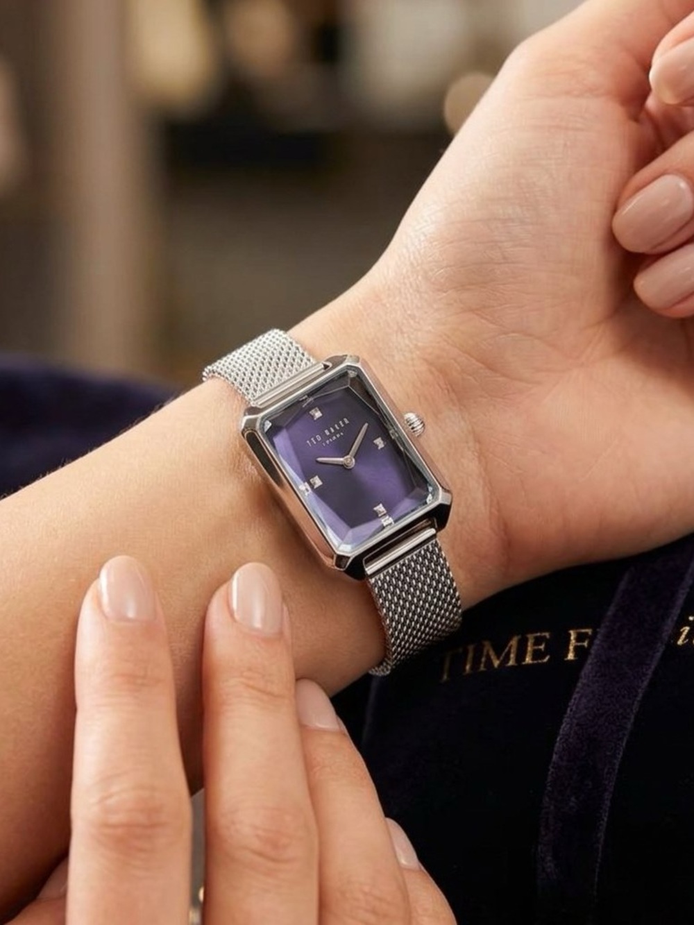 Ted Baker Blue Dial Silver Watch